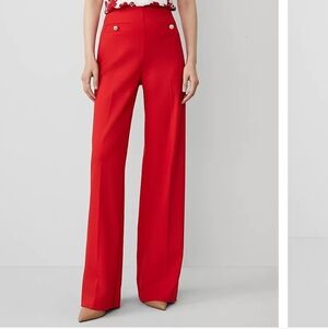 Ann Taylor Vibrant Red Wide Leg Pants